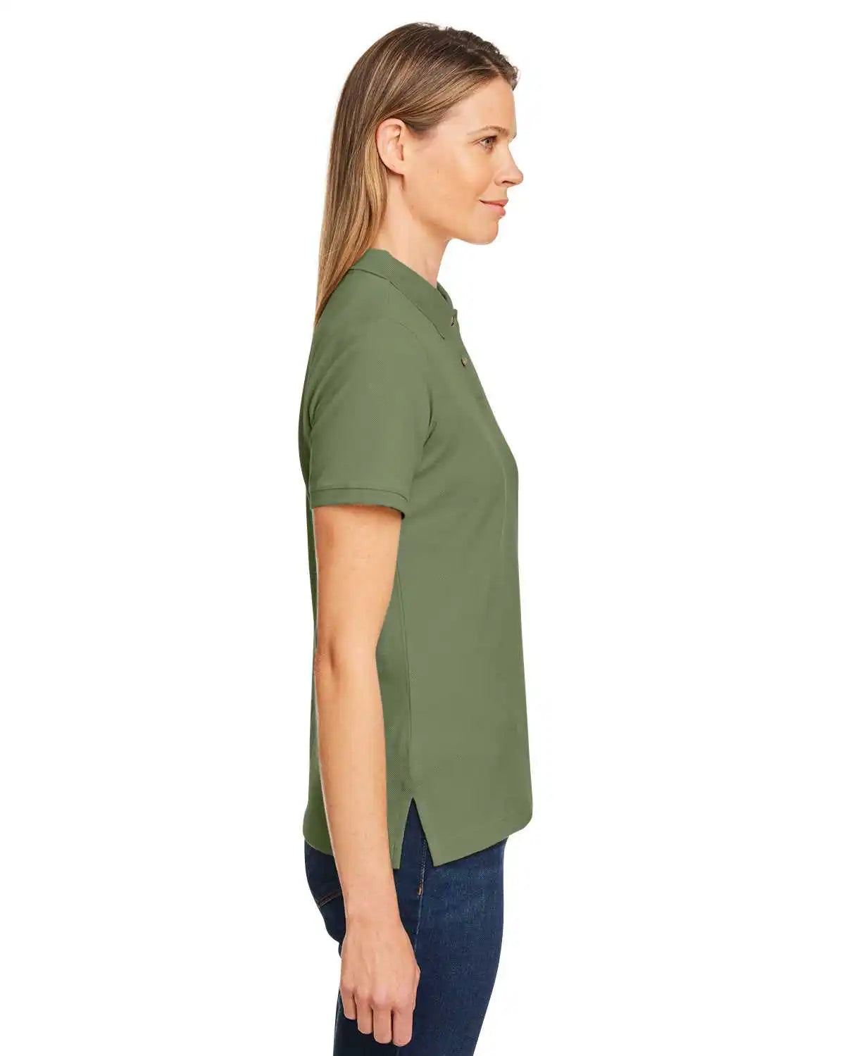 Harriton M200w Ladies’ 6 Oz Ringspun Cotton Pique Short-sleeve Polo - Dill