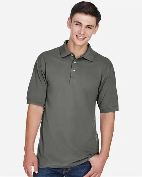 Harriton M265 Men’s Easy Blend™ Polo - Charcoal