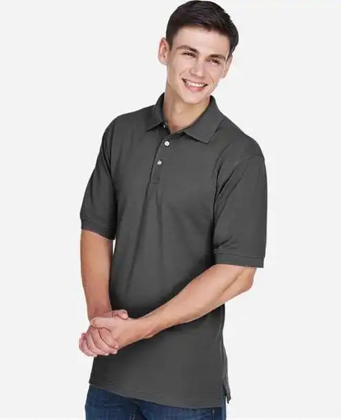 Harriton M265 Men’s Easy Blend™ Polo - Charcoal