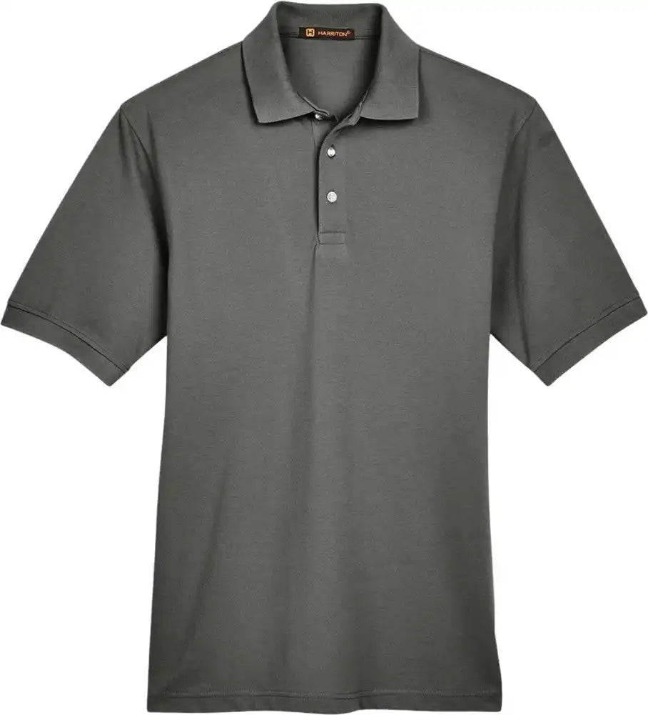 Harriton M265 Men’s Easy Blend™ Polo - Charcoal - Xs