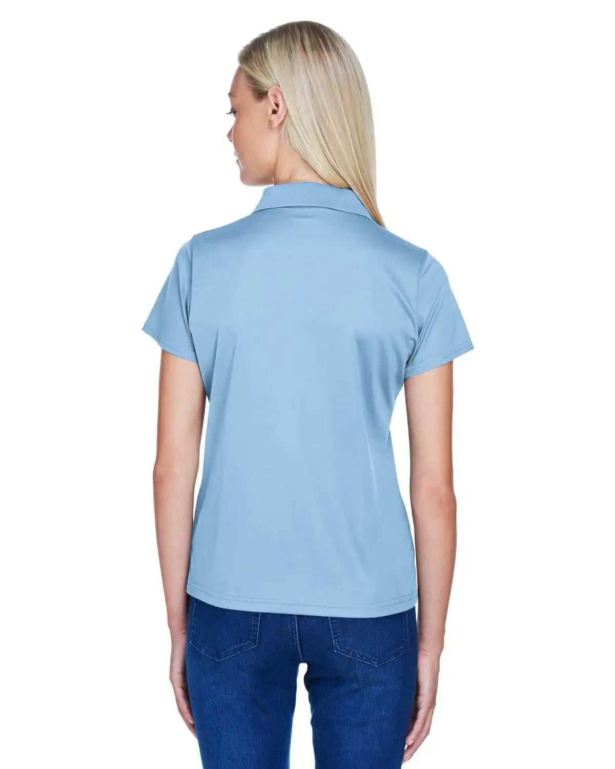 Harriton M315w Ladies’ 4 Oz Polytech Polo - Light Blue