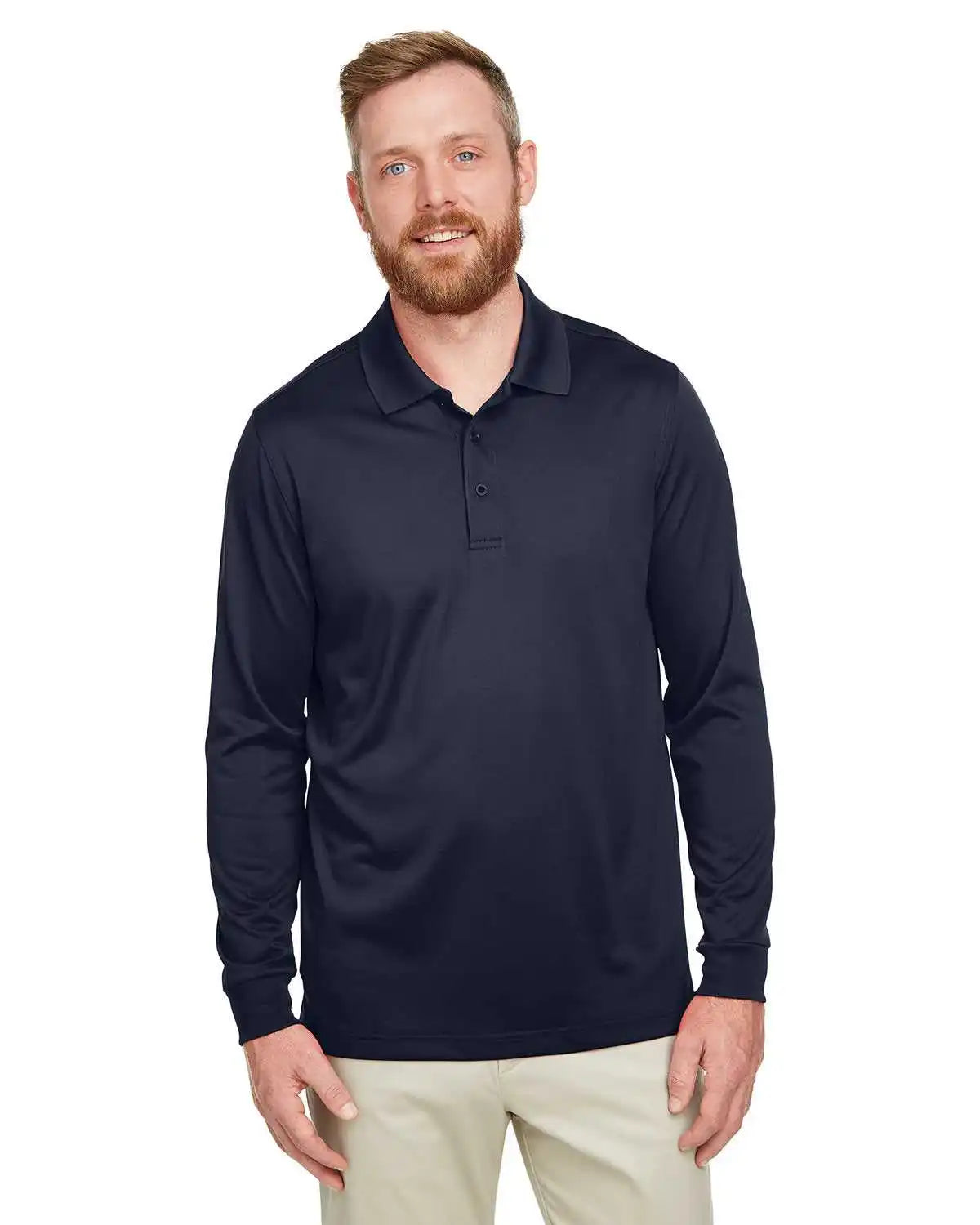 Harriton M348l Men’s Advantage Snag Protection Plus Il Long Sleeve Polo - Dark Navy