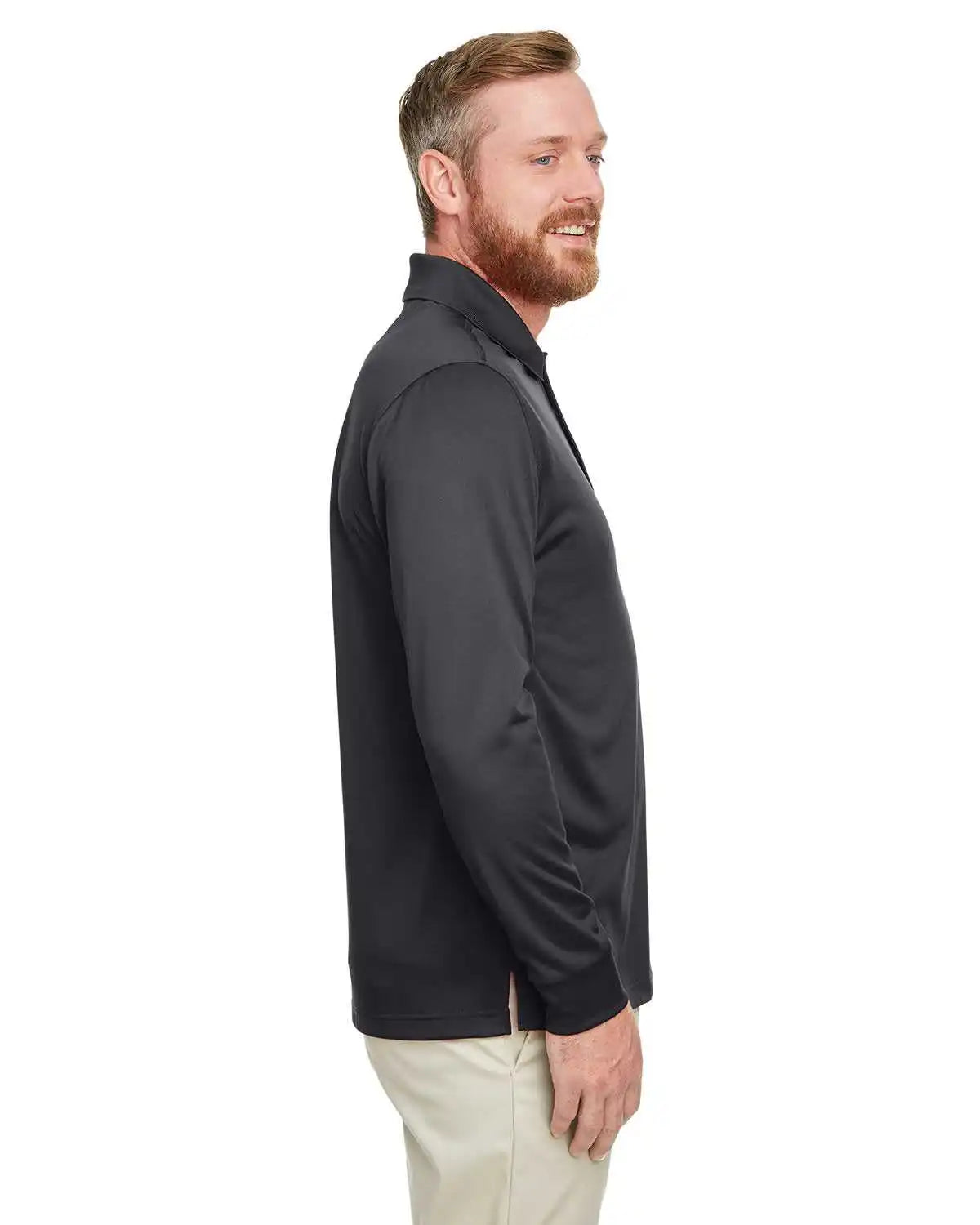Harriton M348l Men’s Advantage Snag Protection Plus Il Long Sleeve Polo - Dark Charcoal