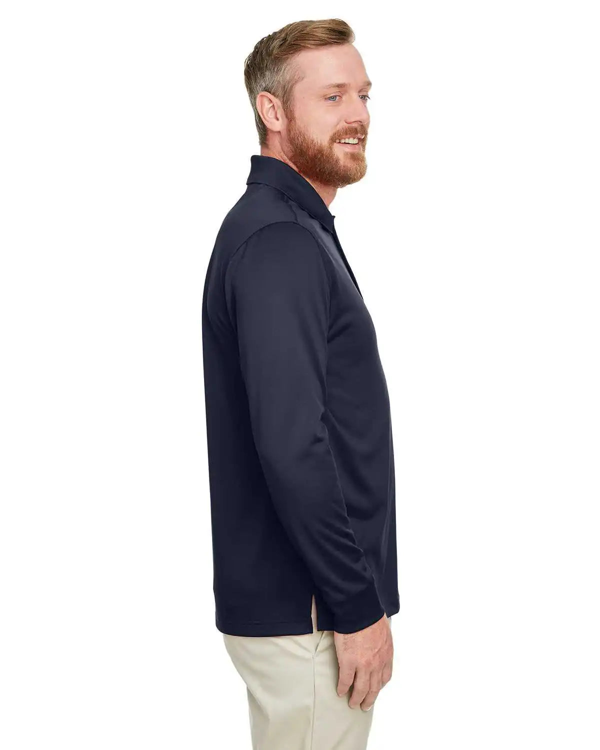 Harriton M348l Men’s Advantage Snag Protection Plus Il Long Sleeve Polo - Dark Navy