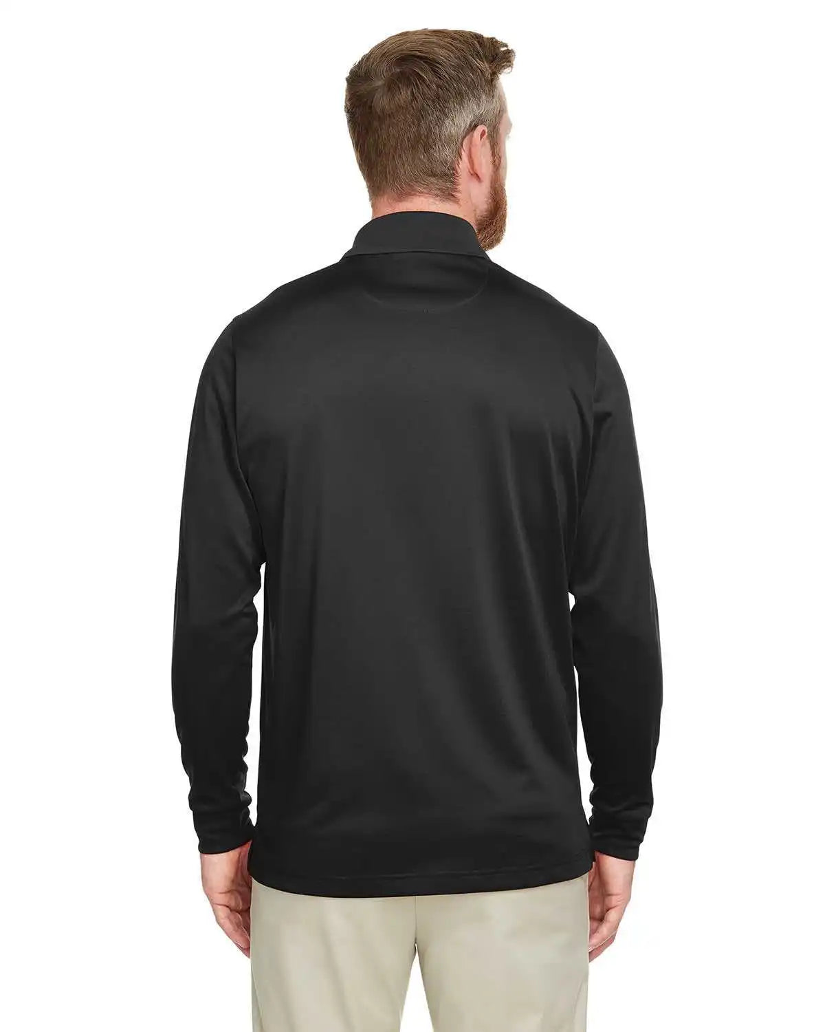 Harriton M348l Men’s Advantage Snag Protection Plus Il Long Sleeve Polo - Black