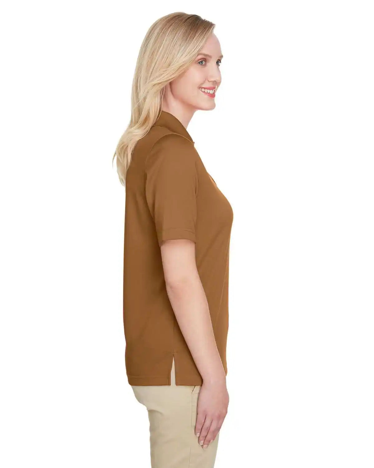 Harriton M348w Ladies’ Advantage Snag Protection Plus Il Polo - Duck Brown - Ladies 3xl