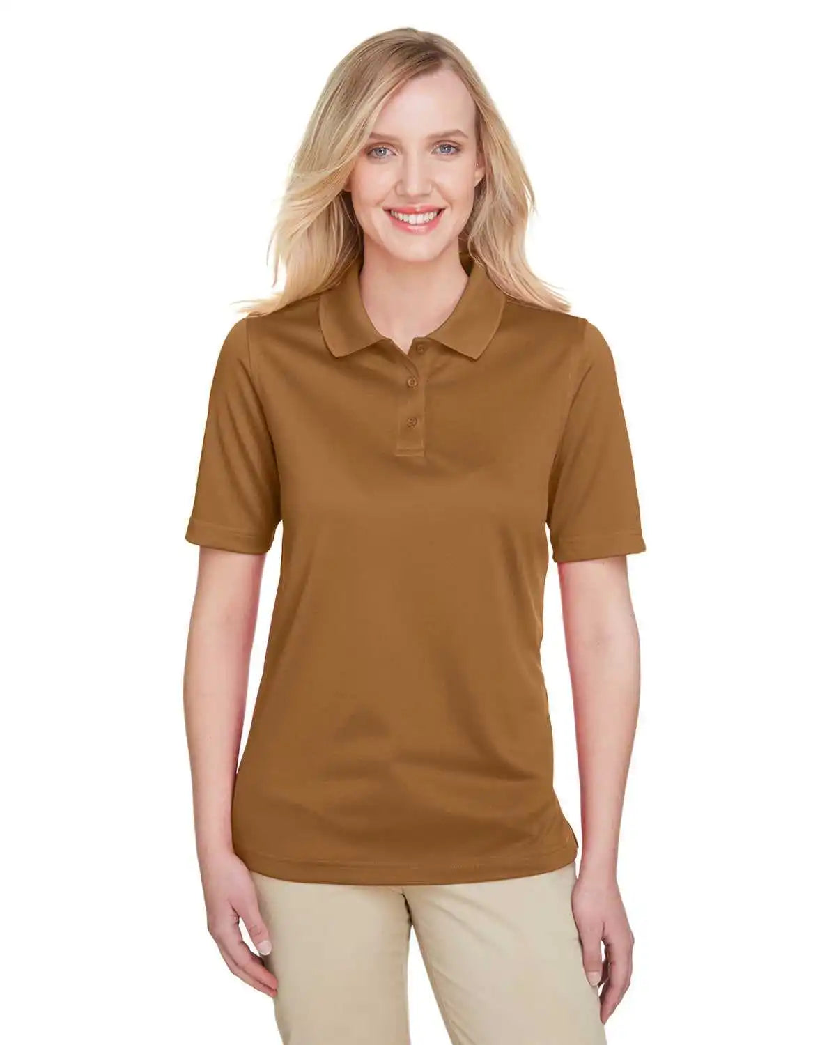 Harriton M348w Ladies’ Advantage Snag Protection Plus Il Polo - Duck Brown - Ladies 3xl