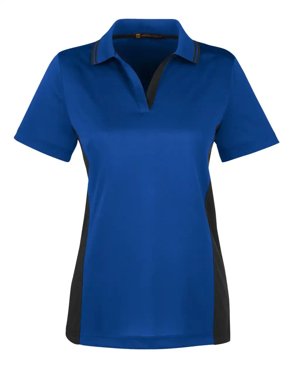 Harriton M386w Women’s Flash Snag Protection Plus Il Colorblock Polo - True Royal Black - Royal/ / Xs