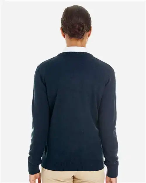 Harriton M420w Womens Pilbloc V-neck Sweater - Dark Navy