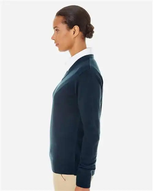 Harriton M420w Womens Pilbloc V-neck Sweater - Dark Navy