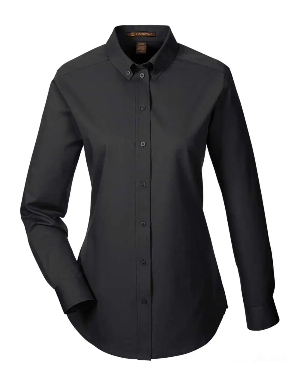 Harriton M581w Women’s Foundation Cotton Twill Shirt with Teflon - Black - Xs