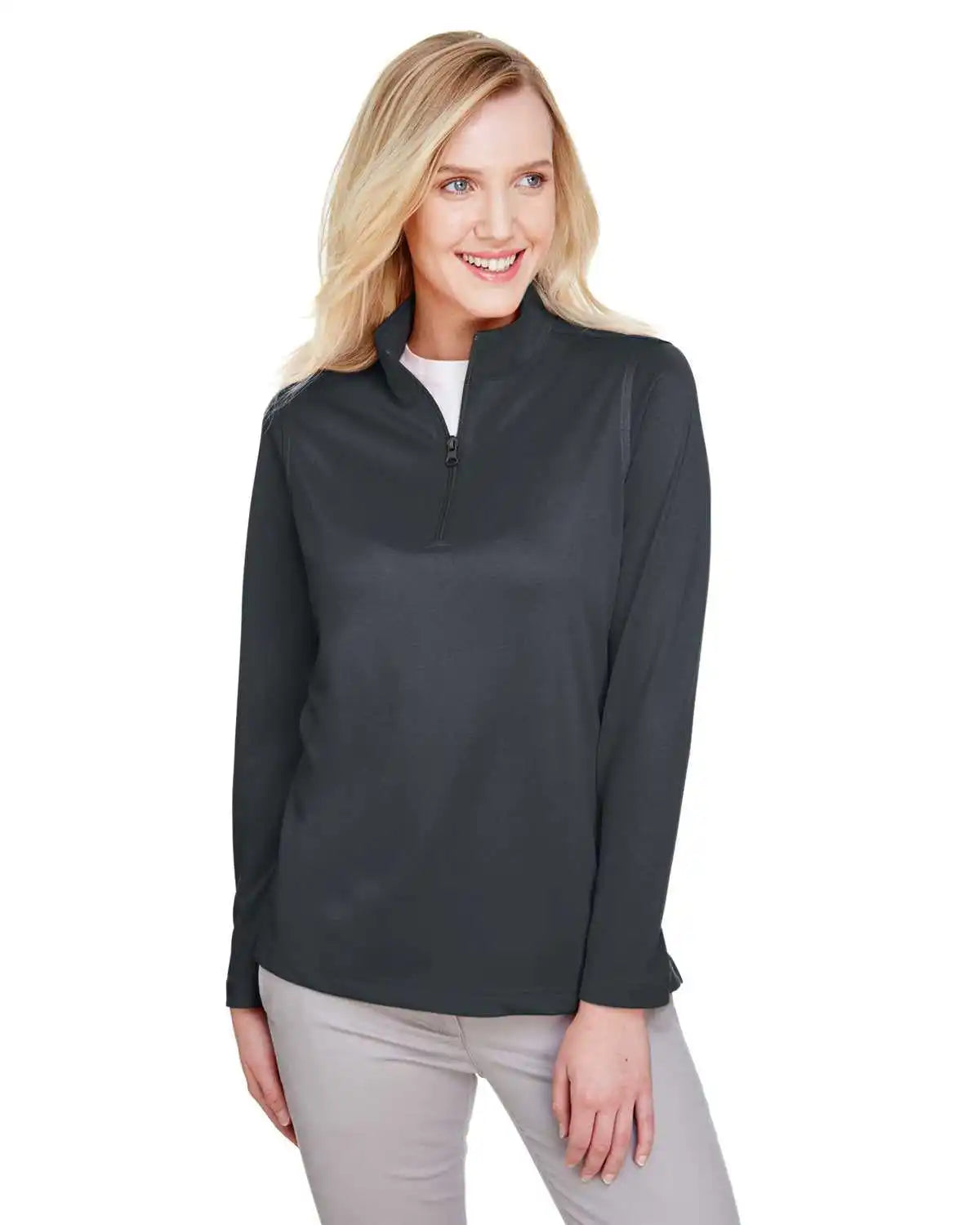 Harriton M748w Ladies’ Advantage Snag Protection Plus Il Quarter-zip - Dark Charcoal