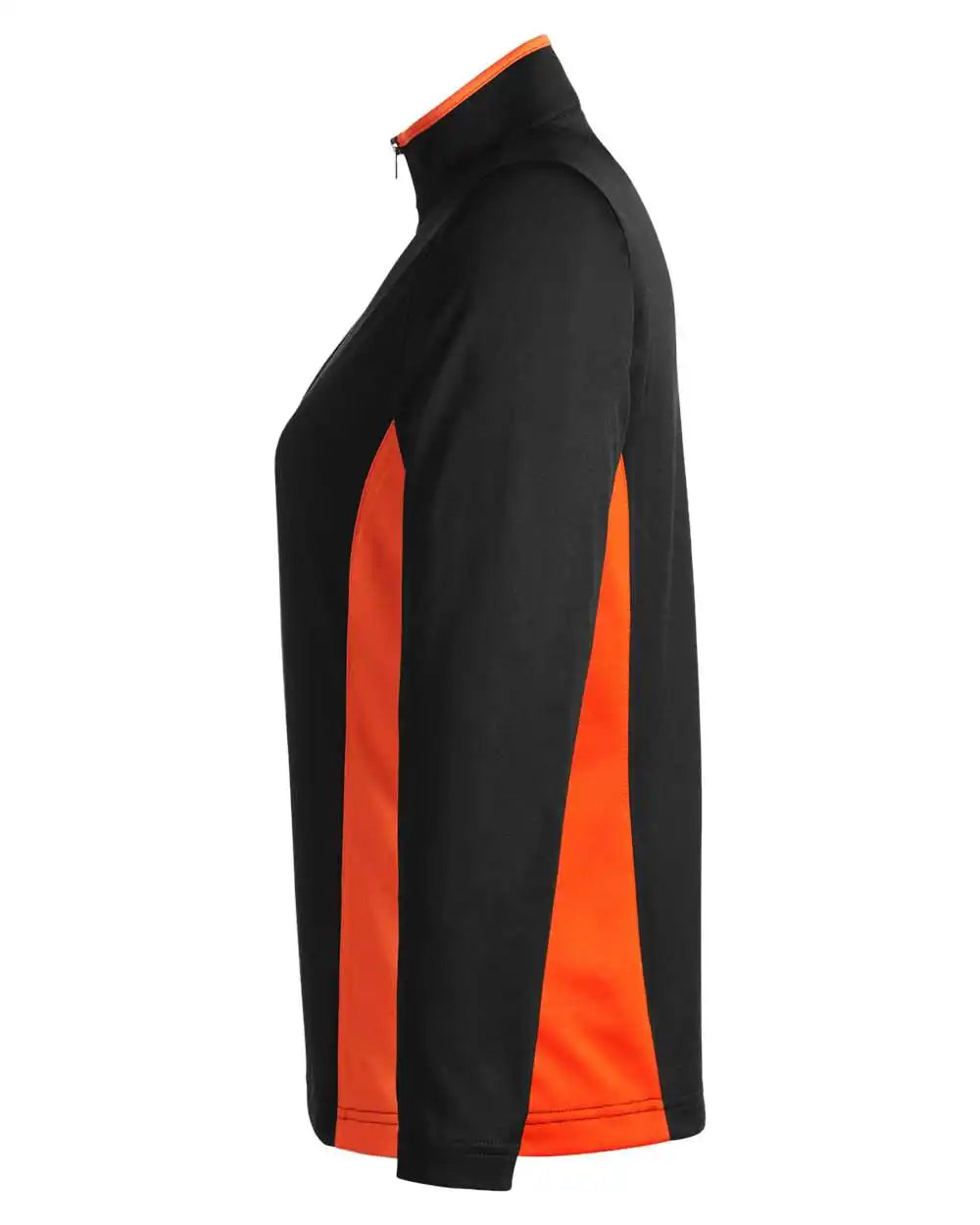 Harriton M786w Women’s Flash Snag Protection Plus Il Colorblock Quarter-zip Pullover - Black Team Orange