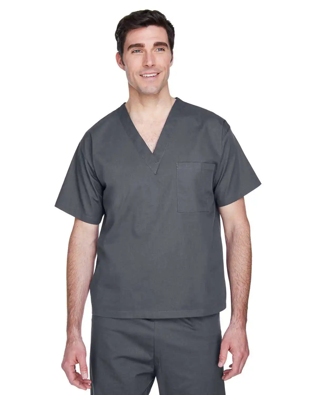 Harriton M897 Adult Restore 49 Oz Scrub Top - Dark Charcoal