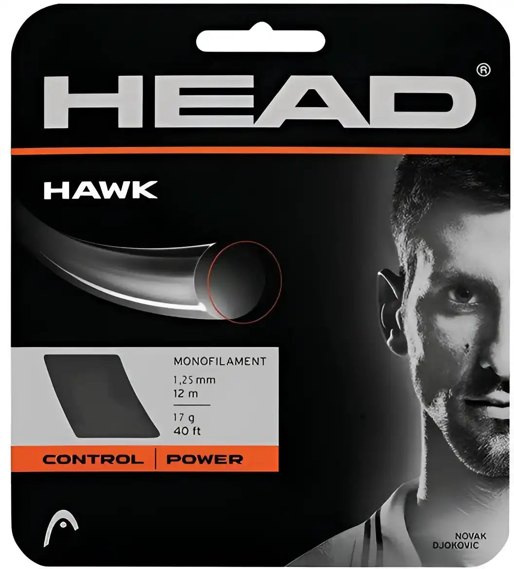 Head Hawk 17g Tennis String - Black