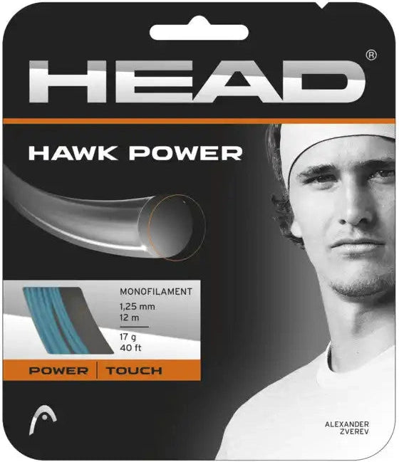 Head Hawk Power Tennis String - Petrol - 17