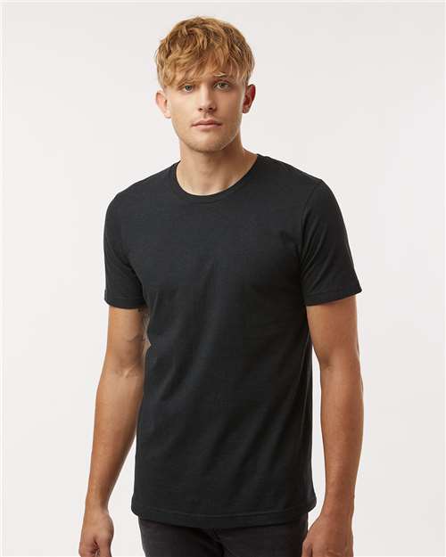 Heather Black Combed CVC T-Shirt - 602CVC