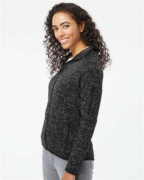 Heather Black Women's Sweater Knit Jacket - 5901