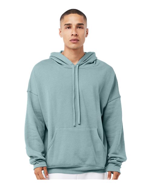 Heather Blue Lagoon Sponge Fleece Drop Shoulder Hoodie - 3729