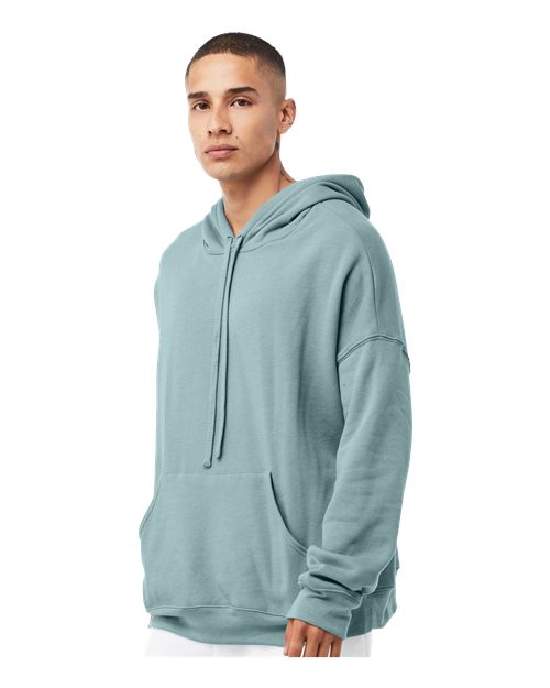 Heather Blue Lagoon Sponge Fleece Drop Shoulder Hoodie - 3729
