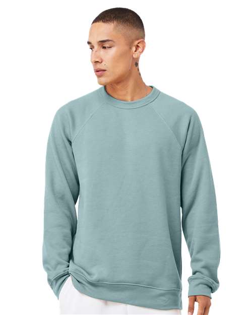 Heather Blue Lagoon Sponge Fleece Raglan Crewneck Sweatshirt - 3901