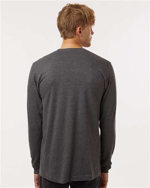 Heather Charcoal Fine Jersey Long Sleeve T-Shirt - 202LS