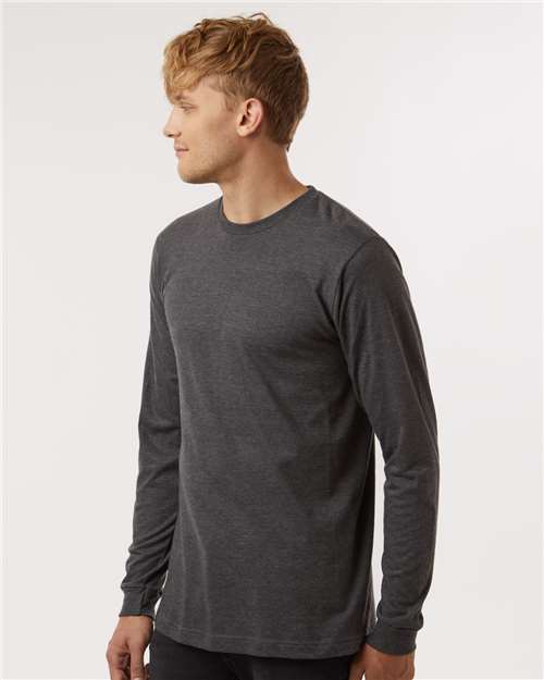 Heather Charcoal Fine Jersey Long Sleeve T-Shirt - 202LS