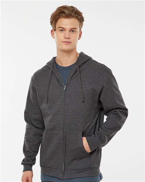 Heather Charcoal Full-Zip Hooded Sweatshirt - 331