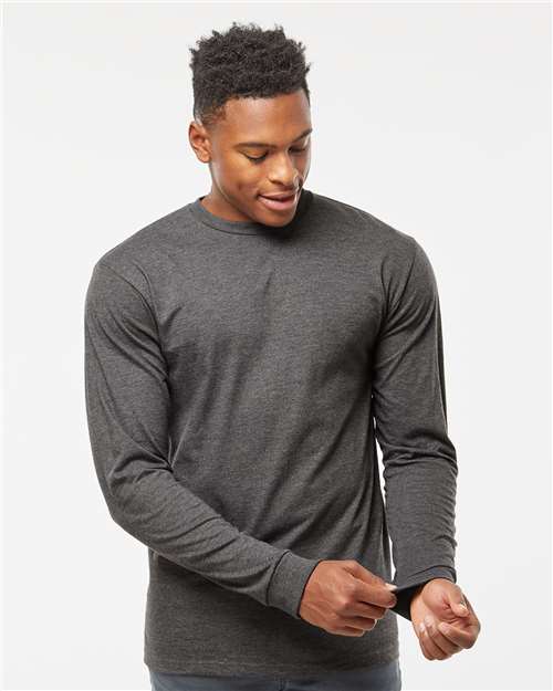 Heather Charcoal Heavyweight Jersey Long Sleeve T-Shirt - 291