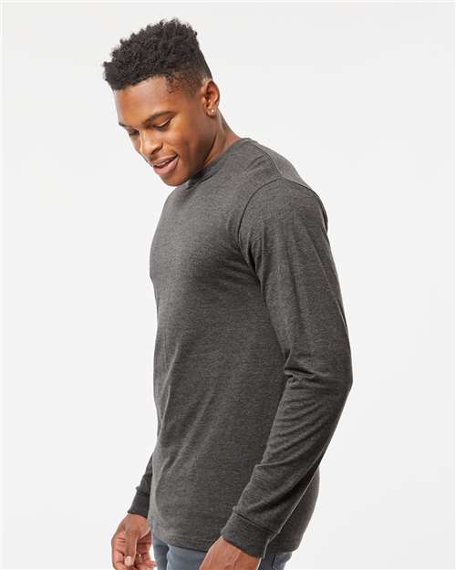 Heather Charcoal Heavyweight Jersey Long Sleeve T-Shirt - 291