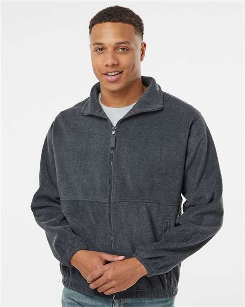 Heather Charcoal Polar Fleece Full-Zip Jacket - 3062