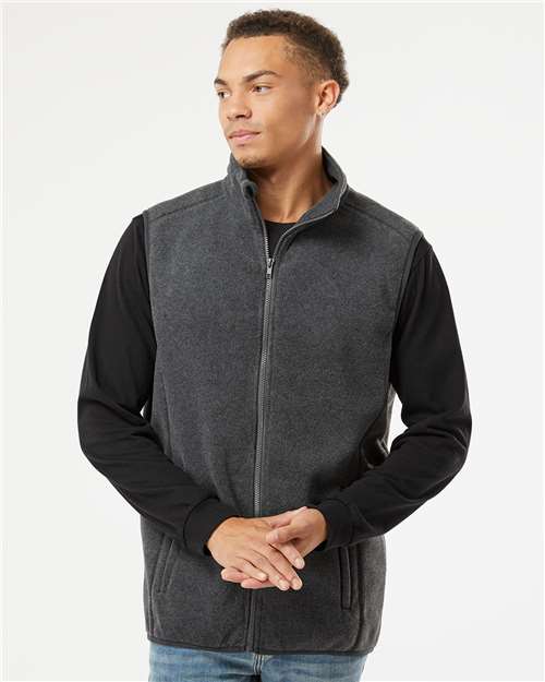 Heather Charcoal Polar Fleece Vest - 3012