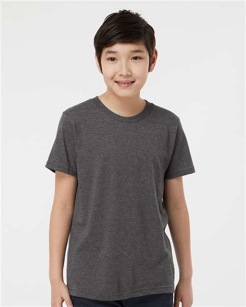 Heather Charcoal Youth Fine Jersey T-Shirt - 235