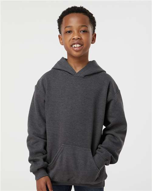 Heather Charcoal Youth Hooded Sweatshirt - 320Y