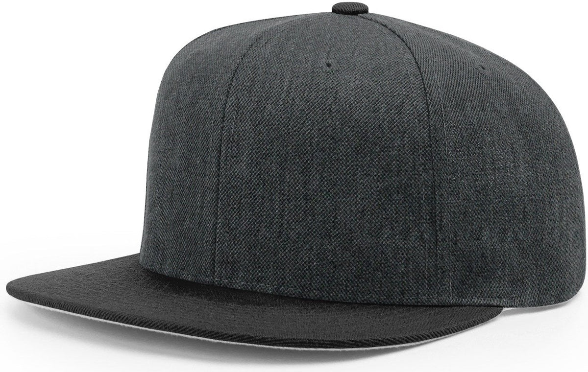 Heather Charcoal/Black Acrylic-Wool Blend Flatbill Snapback