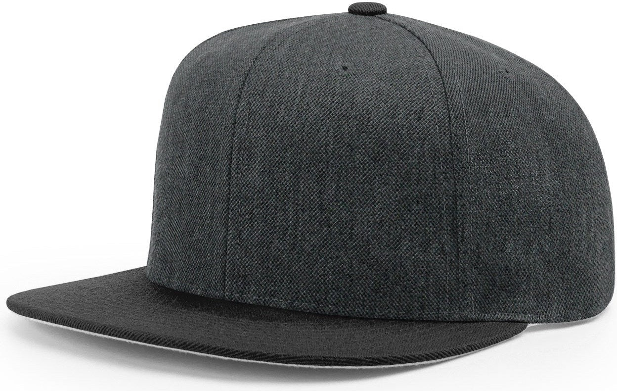 Heather Charcoal/Black Acrylic-Wool Blend Flatbill Snapback