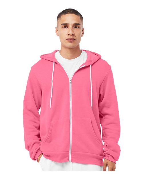 Heather Charity Pink Sponge Fleece Full-Zip Hoodie - 3739