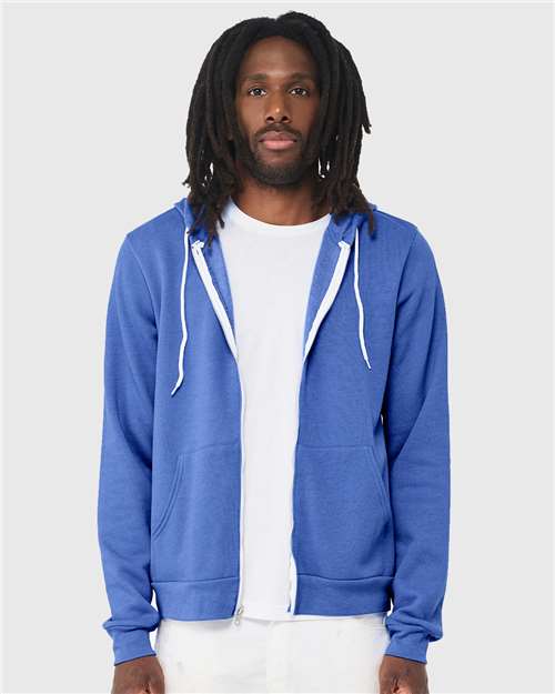 Heather Columbia Blue Sponge Fleece Full-Zip Hoodie - 3739