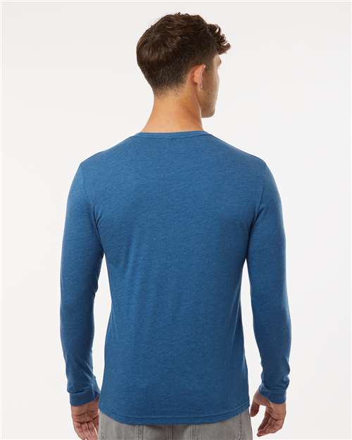 Heather Cool Blue CVC Long Sleeve T-Shirt - 6211