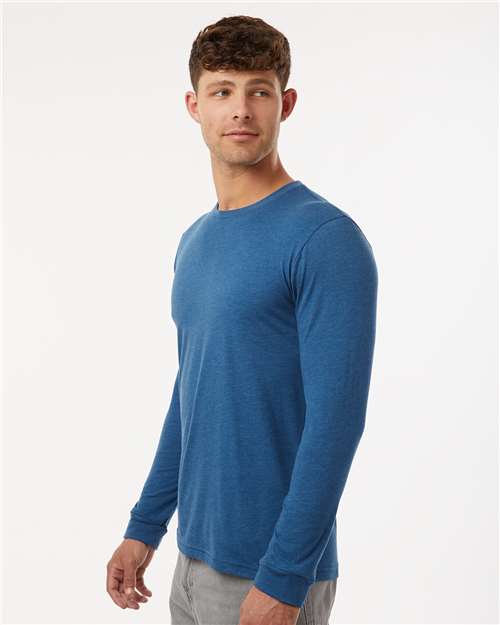 Heather Cool Blue CVC Long Sleeve T-Shirt - 6211