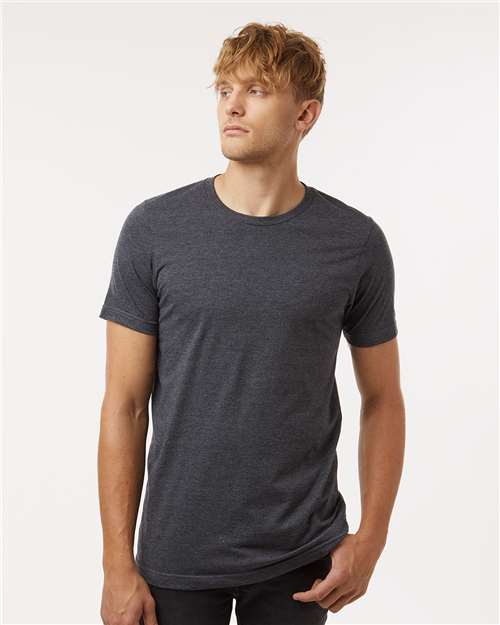 Heather Dark Grey Combed CVC T-Shirt - 602CVC