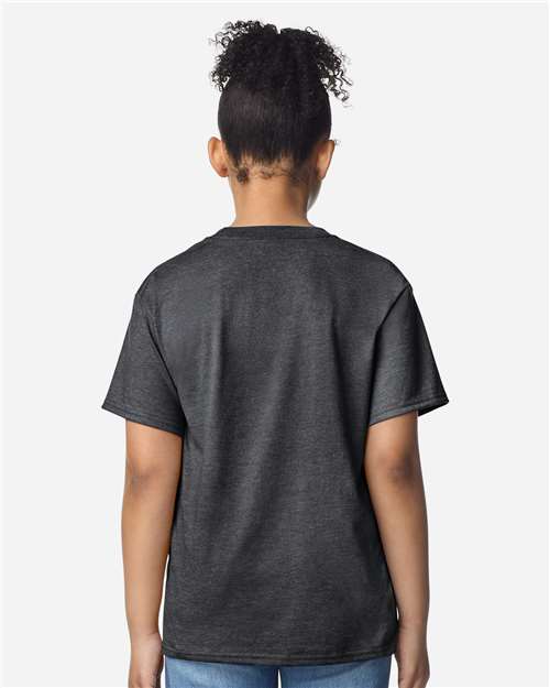 Heather Dark Grey Light Cotton Youth T-Shirt - 3000B