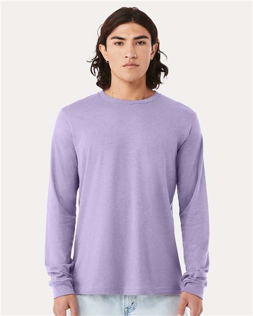 Heather Dark Lavender Heather CVC Long Sleeve Tee - 3501CVC