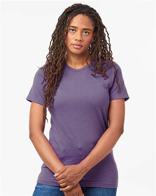 Heather Deep Purple Combed CVC T-Shirt - 602CVC