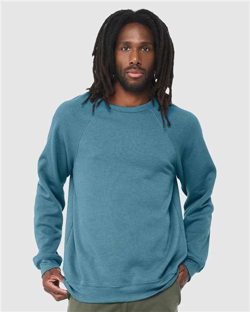 Heather Deep Teal Sponge Fleece Raglan Crewneck Sweatshirt - 3901