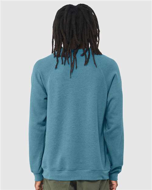 Heather Deep Teal Sponge Fleece Raglan Crewneck Sweatshirt - 3901