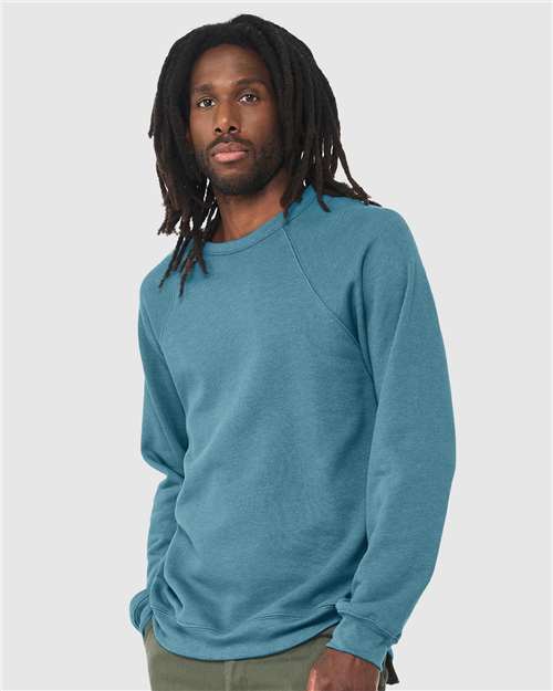 Heather Deep Teal Sponge Fleece Raglan Crewneck Sweatshirt - 3901
