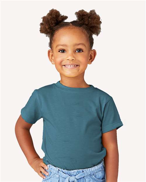 Heather Deep Teal Toddler Jersey Tee - 3001T