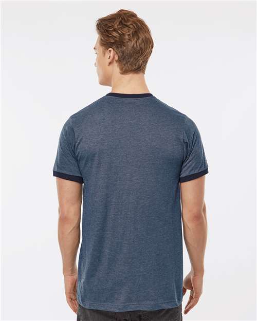 Heather Denim/ Navy Fine Jersey Ringer T-Shirt - 246