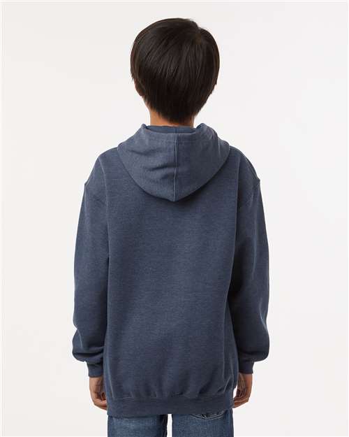 Heather Denim Youth Hooded Sweatshirt - 320Y
